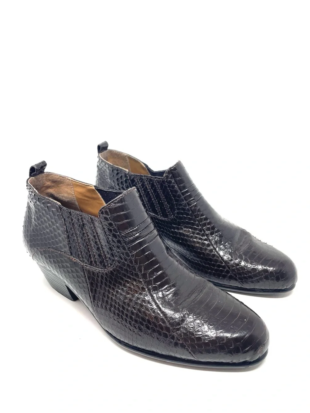 Giorgio Brutini Dark Brown Genuine Snakeskin Leather Ankle Boots, Men's 8.5